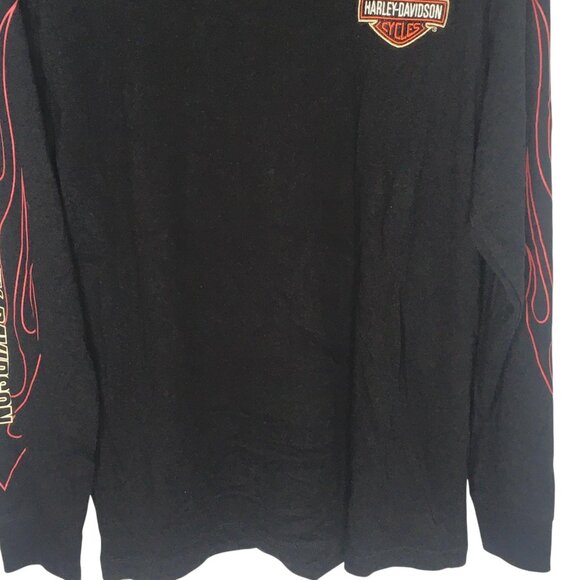 Harley-Davidson Shirt Mens Medium Long Sleeve Flames Bar & Shield 99042-09VM - Picture 12 of 14